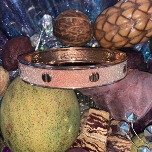 Sparkly Rose gold and gold setting hinged bracelet